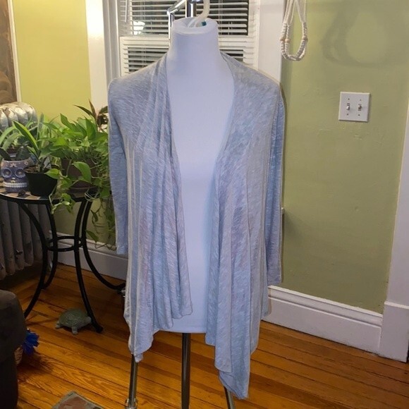 Grey Lightweight Cascading Cardigan Sweater - Picture 1 of 4